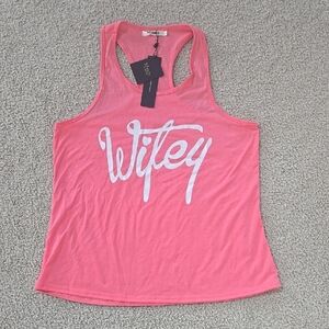 Wifey Coral Pink Tank Top Size Large